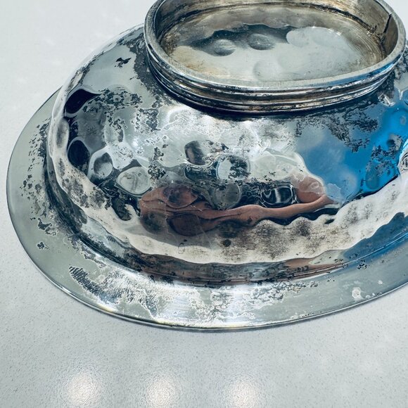 Vintage Silverplated Candy or Trinket Dish Bowl Oval Patina - Picture 8 of 9